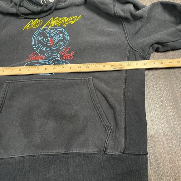 Champion x Cobra Kai Collab Pullover Hoodie No Mercy L Reverse Weave Sun Faded - Picture 3 of 10